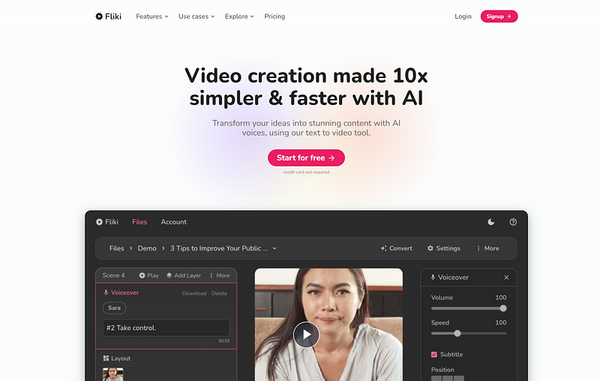 Fliki.ai: Best Free AI Video Generator